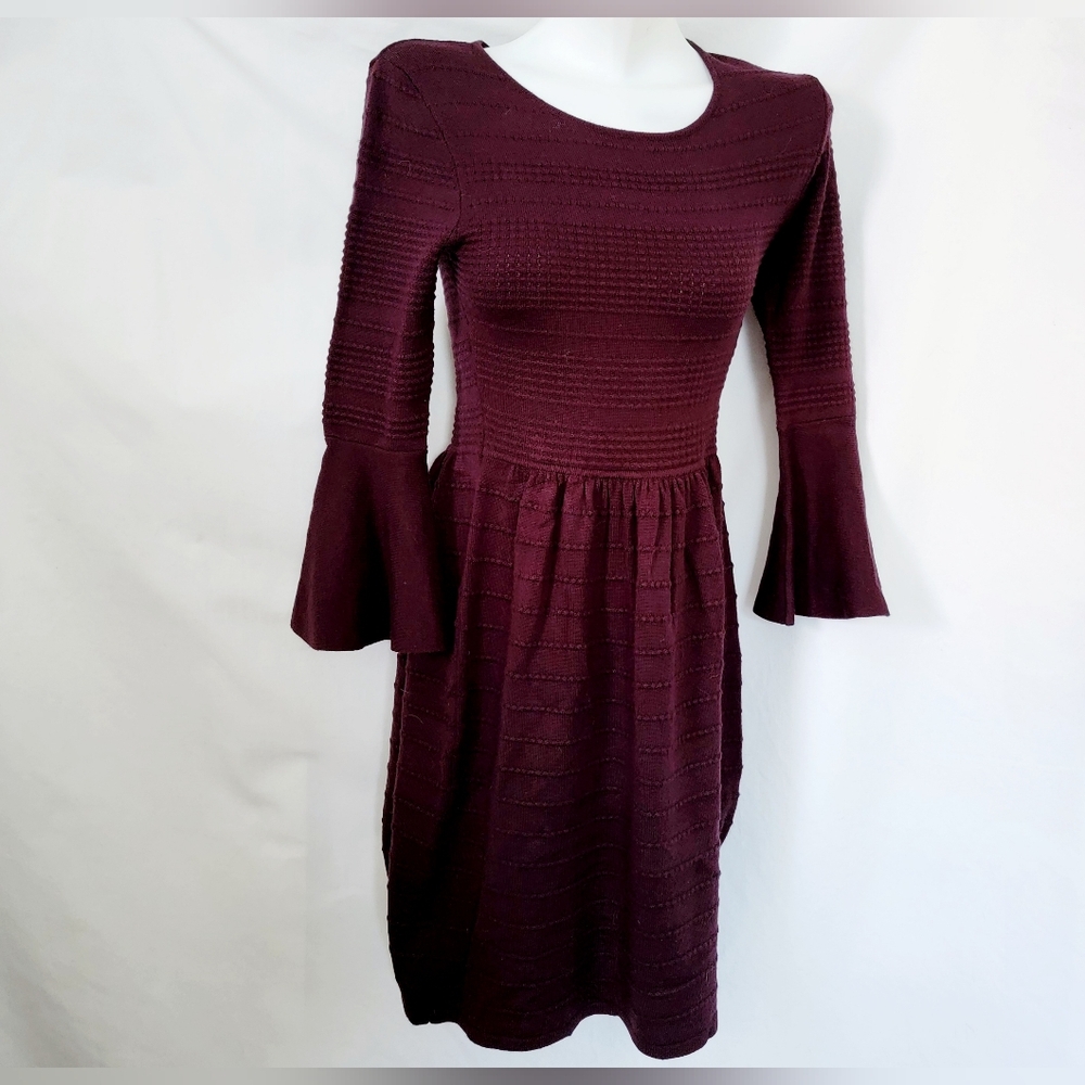 Vince Camuto  Plum Textured Sweater Dress XSmall